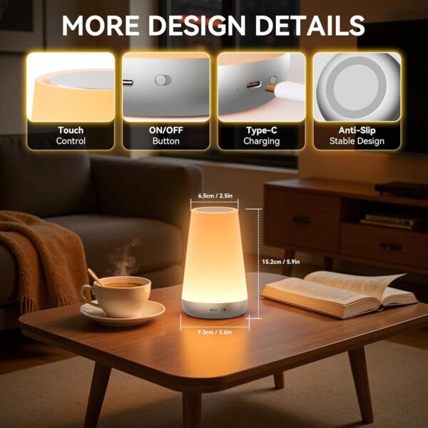 LED Touch Bedside Lamp with RGB Colour Changing - Image 45