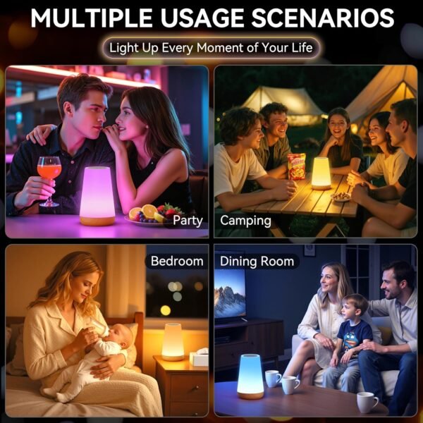 LED Touch Bedside Lamp with RGB Colour Changing - Image 25