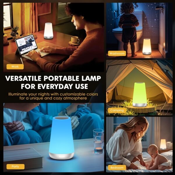 LED Touch Bedside Lamp with RGB Colour Changing - Image 41