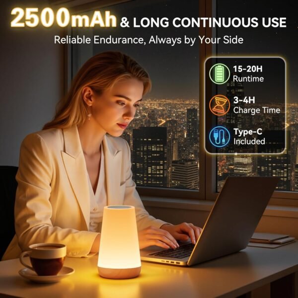 LED Touch Bedside Lamp with RGB Colour Changing - Image 22