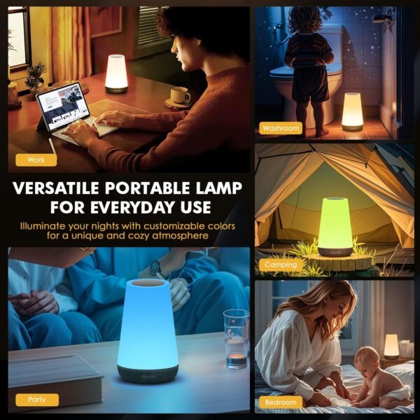 LED Touch Bedside Lamp with RGB Colour Changing - Image 34