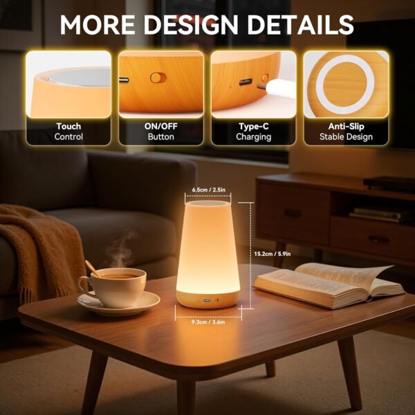 LED Touch Bedside Lamp with RGB Colour Changing - Image 13