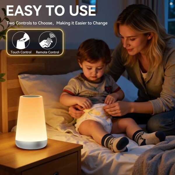 LED Touch Bedside Lamp with RGB Colour Changing - Image 42