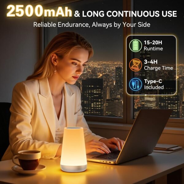 LED Touch Bedside Lamp with RGB Colour Changing - Image 43