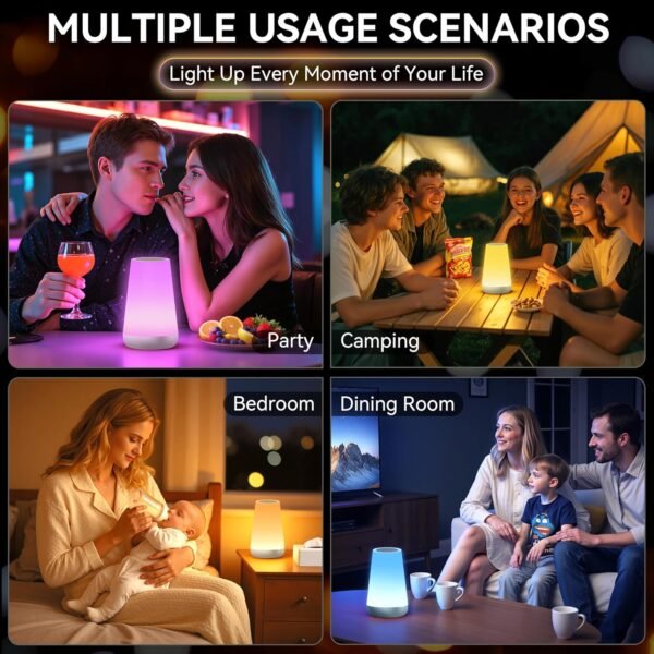 LED Touch Bedside Lamp with RGB Colour Changing - Image 44