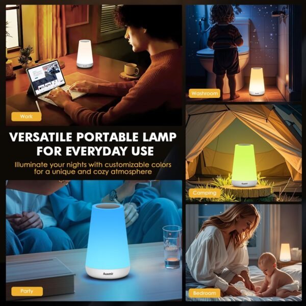 LED Touch Bedside Lamp with RGB Colour Changing - Image 55